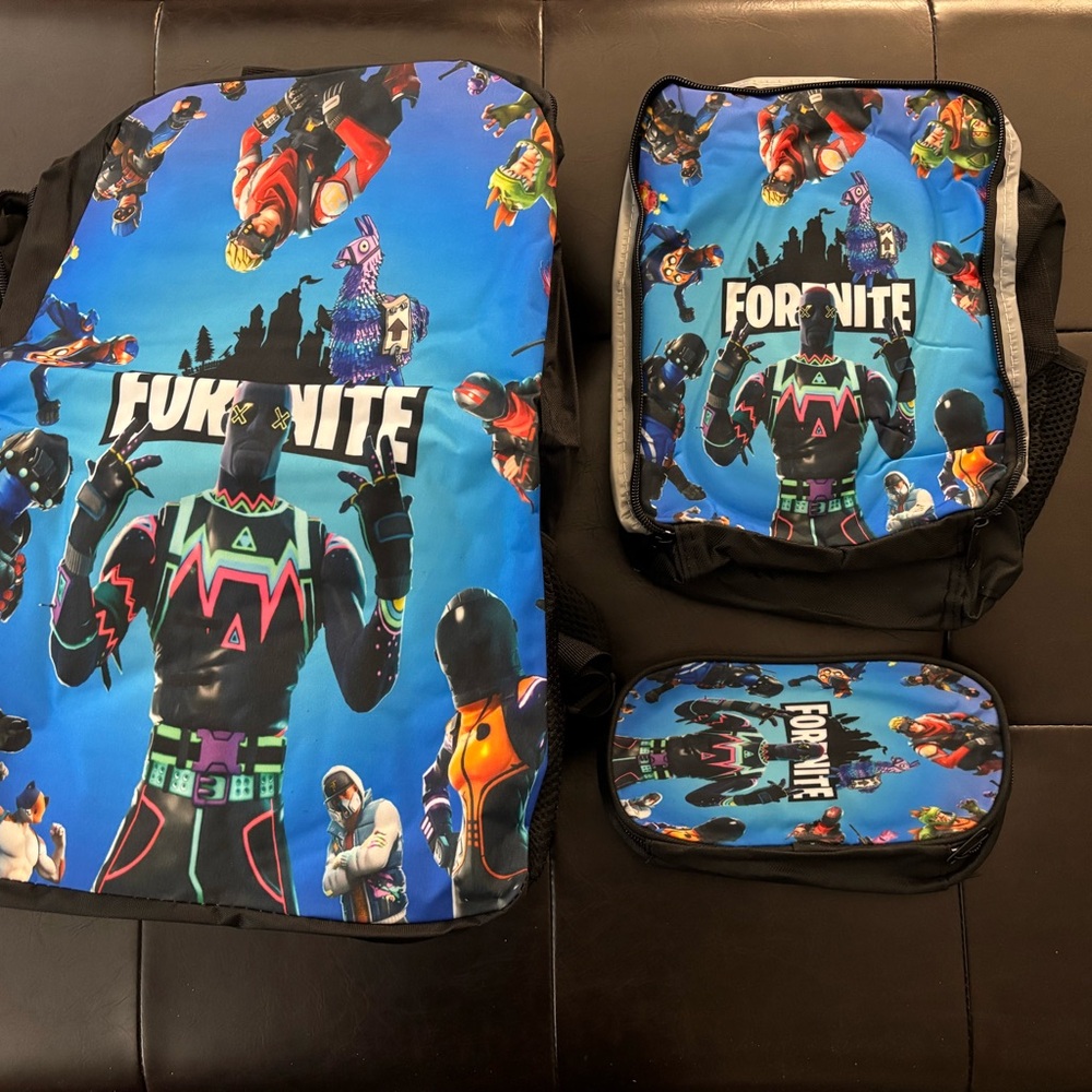 Fortnite Blue Backpack Set